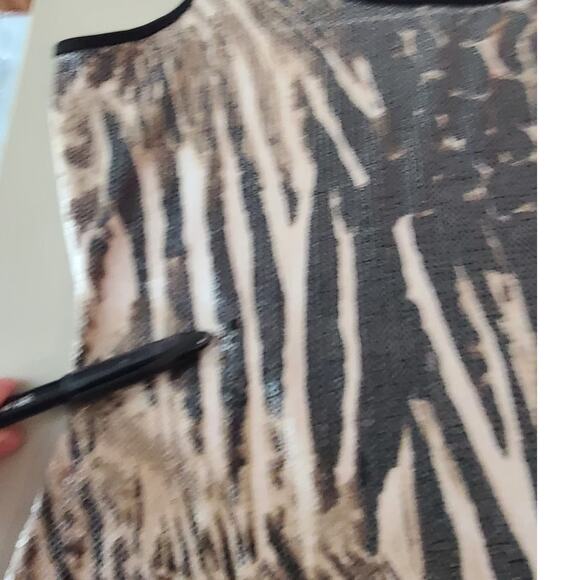 Cache black tan mix animal print sequin tank top - small - Picture 5 of 5